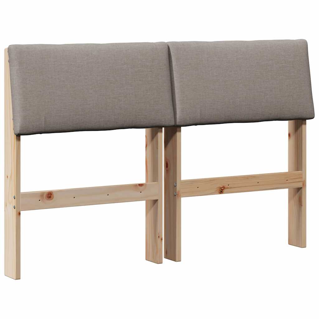 vidaXL Ταπετσαρισμένο κεφαλάρι Taupe 120 cm Στερεά ξυλεία πεύκου
