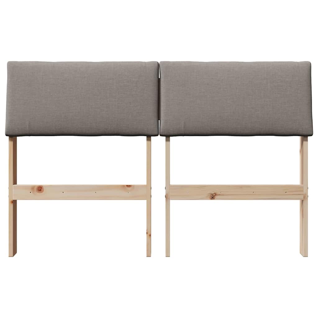 vidaXL Ταπετσαρισμένο κεφαλάρι Taupe 120 cm Στερεά ξυλεία πεύκου