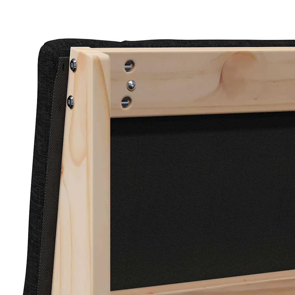 vidaXL Ταπετσαρισμένο κεφαλάρι Μαύρο 100 cm Στερεά ξυλεία πεύκου