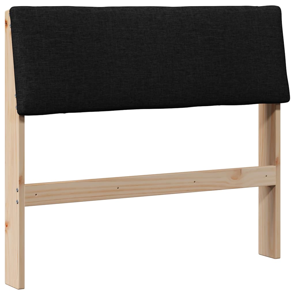 vidaXL Ταπετσαρισμένο κεφαλάρι Μαύρο 100 cm Στερεά ξυλεία πεύκου