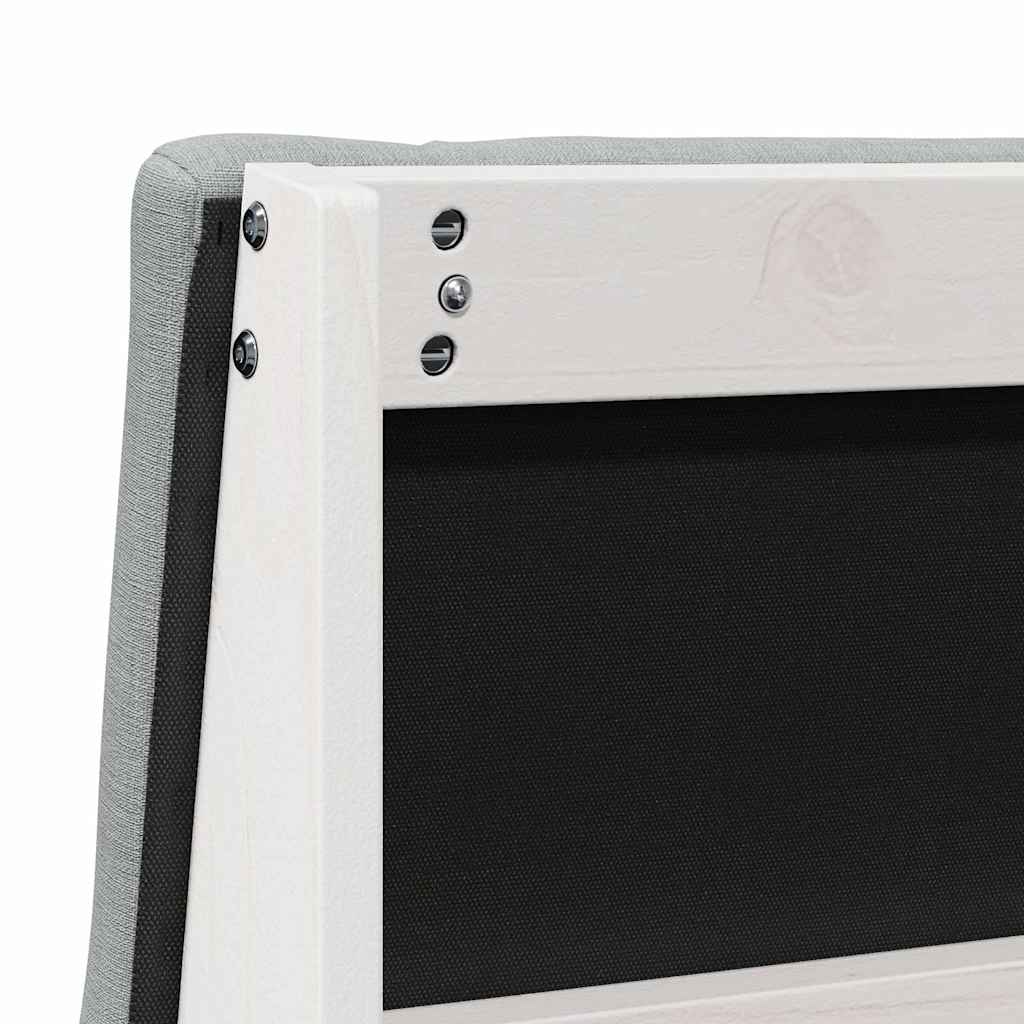 vidaXL Ταπετσαρισμένο κεφαλάρι Ανοιχτό γκρι 90 cm Στερεά ξυλεία πεύκου