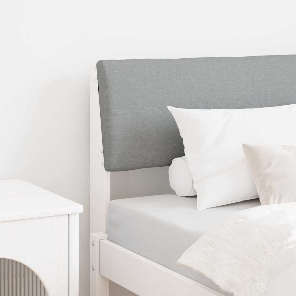 vidaXL Ταπετσαρισμένο κεφαλάρι Ανοιχτό γκρι 80 cm Στερεά ξυλεία πεύκου