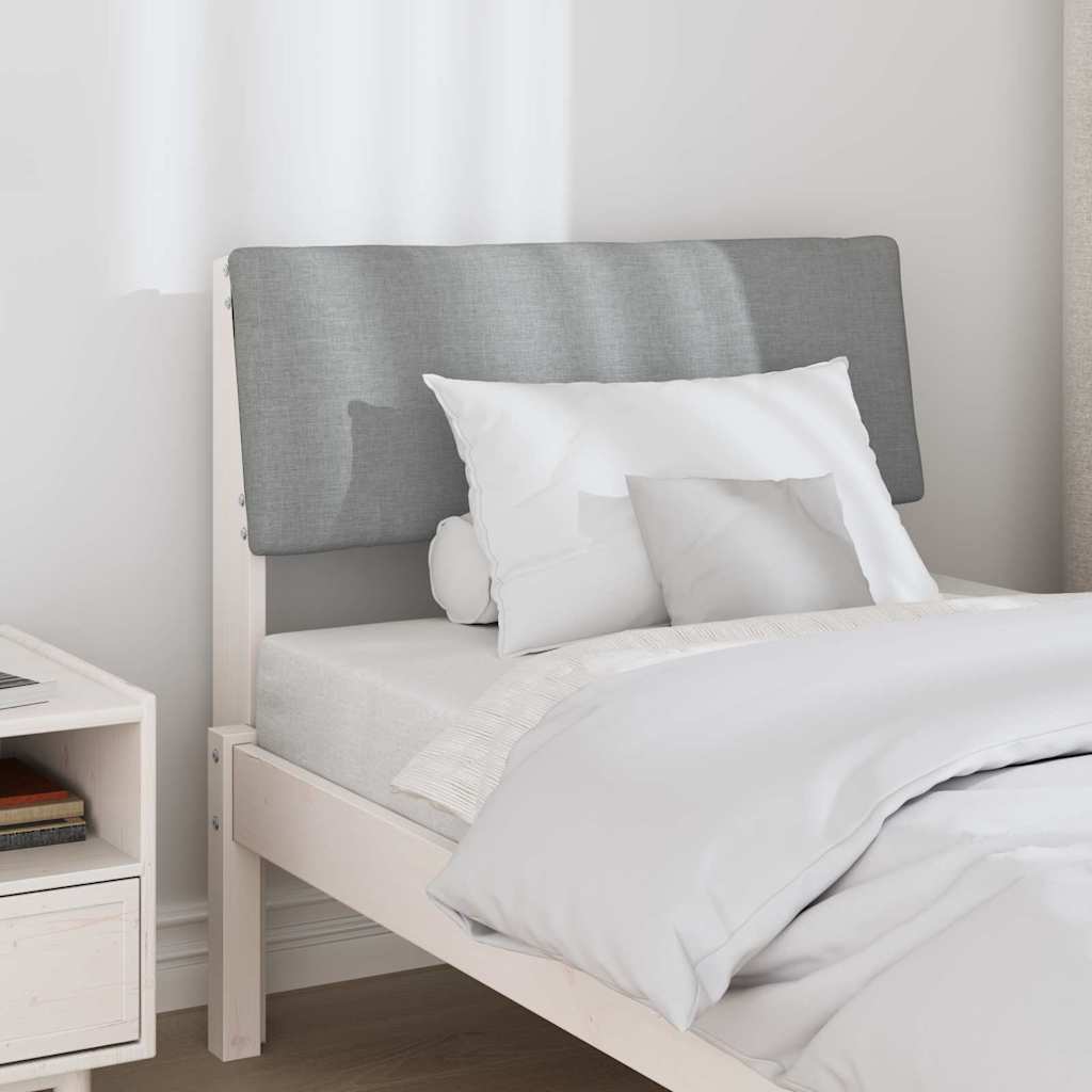 vidaXL Ταπετσαρισμένο κεφαλάρι Ανοιχτό γκρι 80 cm Στερεά ξυλεία πεύκου