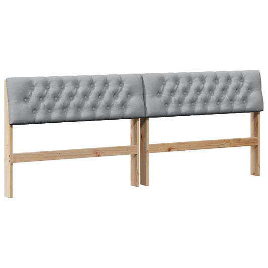 vidaXL Ταπετσαρισμένο κεφαλάρι Ανοιχτό γκρι 200 cm