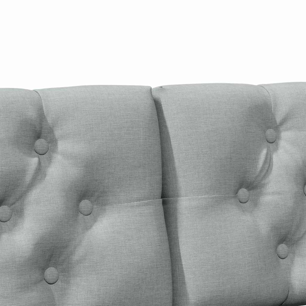 vidaXL Ταπετσαρισμένο κεφαλάρι Ανοιχτό γκρι 200 cm