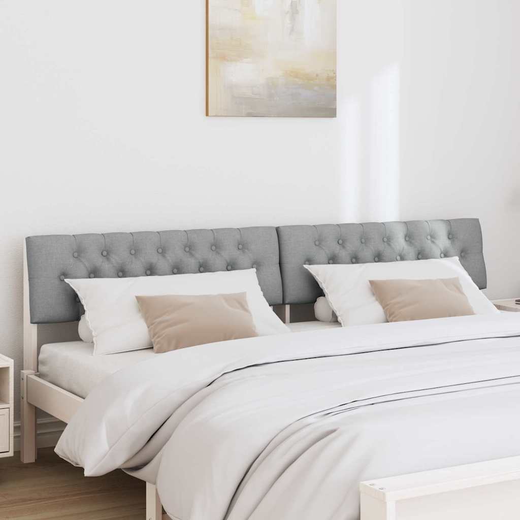 vidaXL Ταπετσαρισμένο κεφαλάρι Ανοιχτό γκρι 200 cm