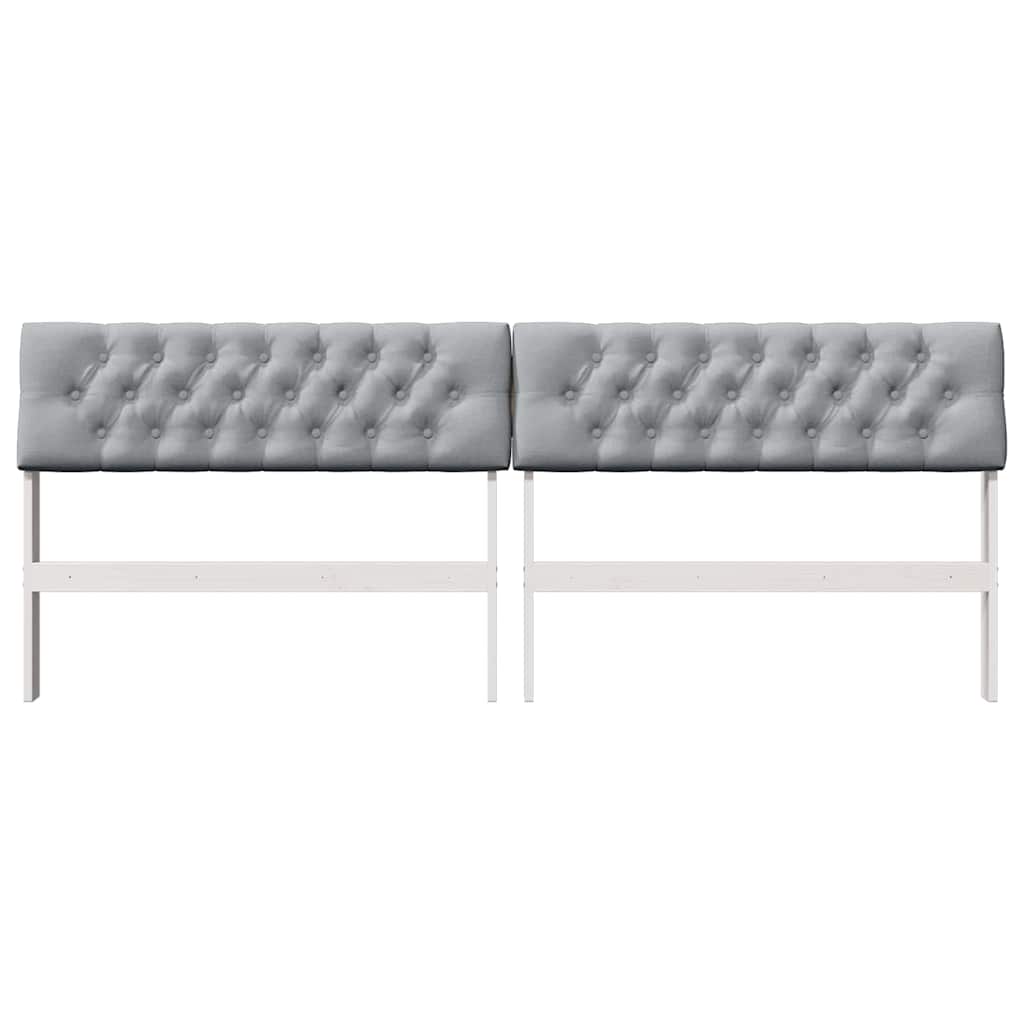 vidaXL Ταπετσαρισμένο κεφαλάρι Ανοιχτό γκρι 200 cm