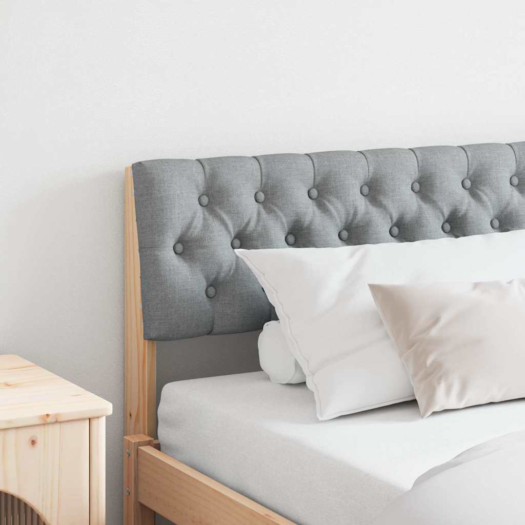 vidaXL Ταπετσαρισμένο κεφαλάρι Ανοιχτό γκρι 180 cm