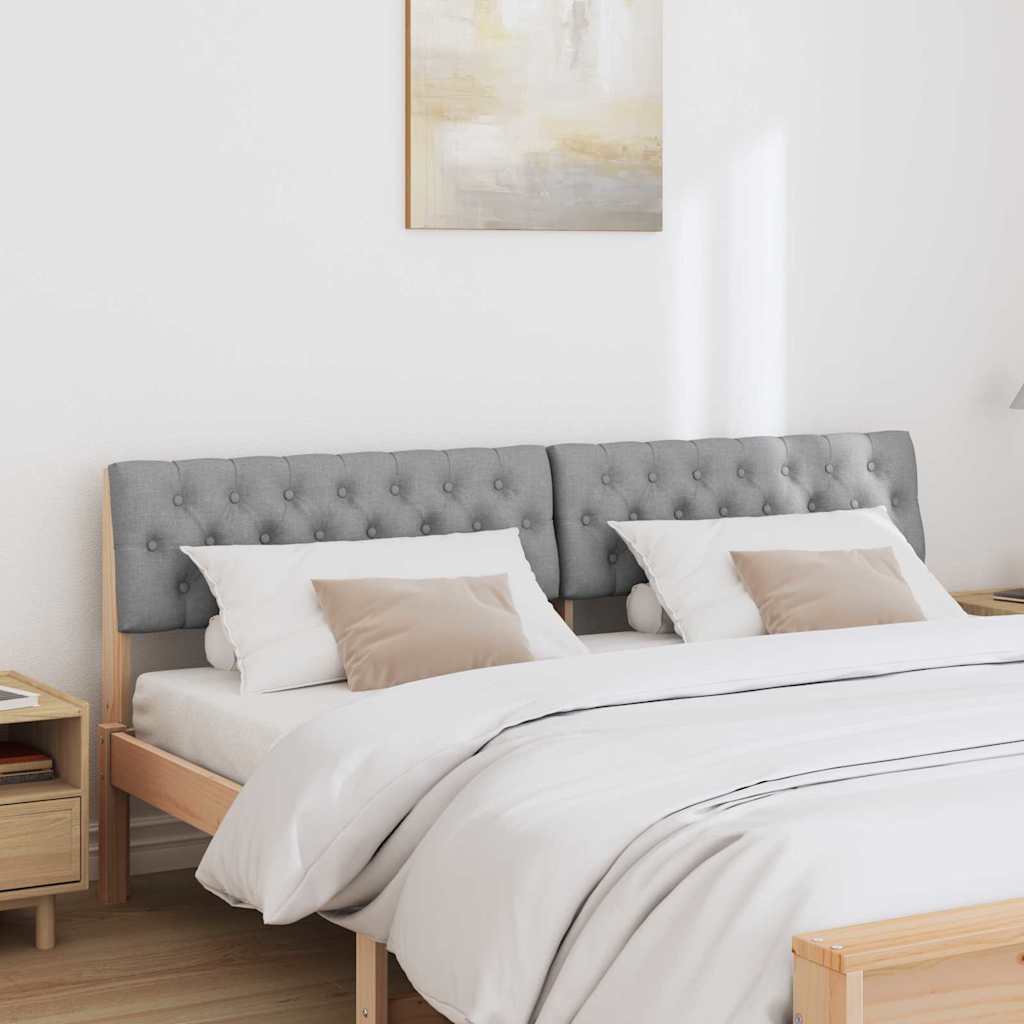 vidaXL Ταπετσαρισμένο κεφαλάρι Ανοιχτό γκρι 180 cm