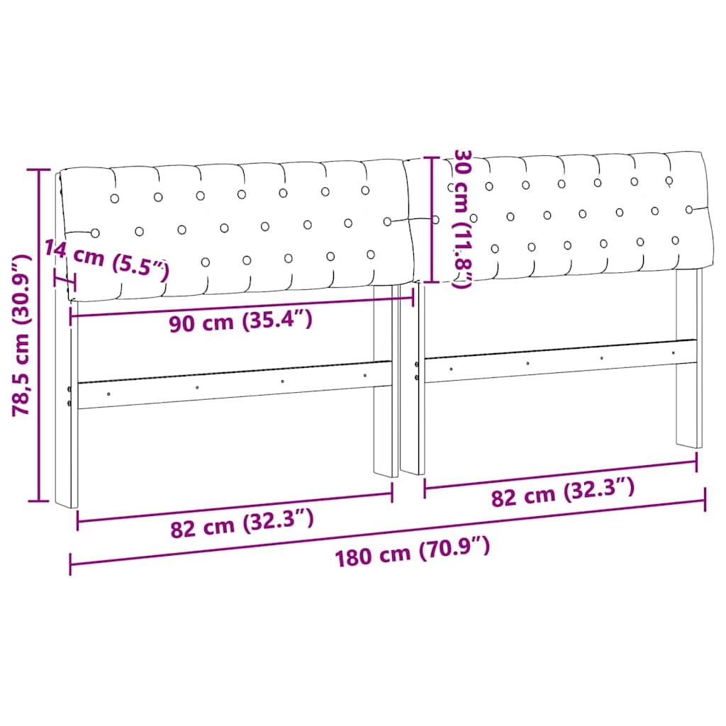 vidaXL Ταπετσαρισμένο κεφαλάρι Ανοιχτό γκρι 180 cm