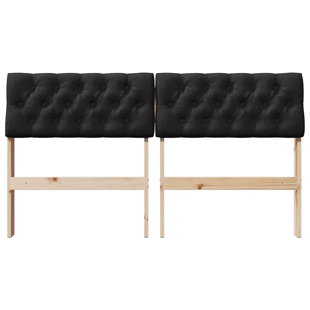 vidaXL Ταπετσαρισμένο κεφαλάρι Μαύρο 160 cm Στερεά ξυλεία πεύκου