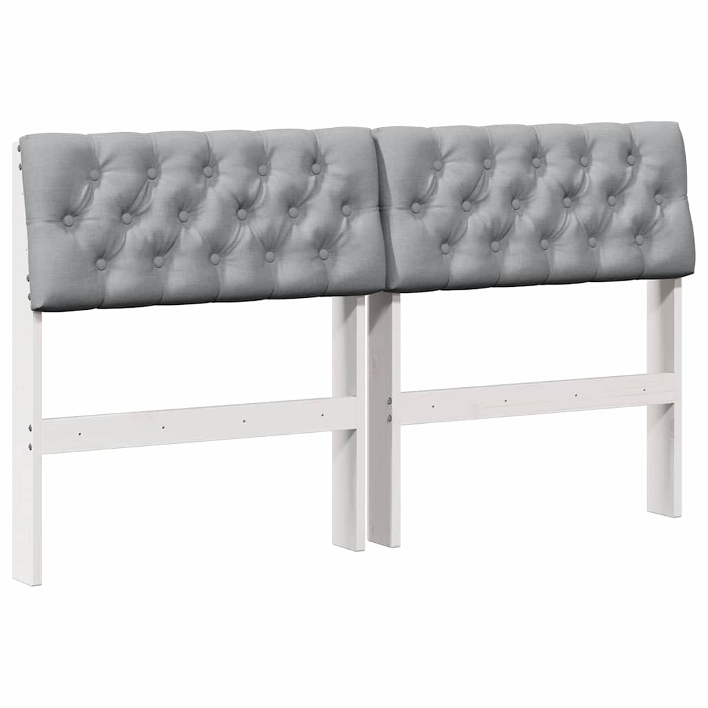 vidaXL Ταπετσαρισμένο κεφαλάρι Ανοιχτό γκρι 160 cm