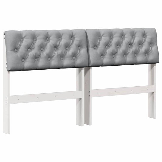 vidaXL Ταπετσαρισμένο κεφαλάρι Ανοιχτό γκρι 160 cm