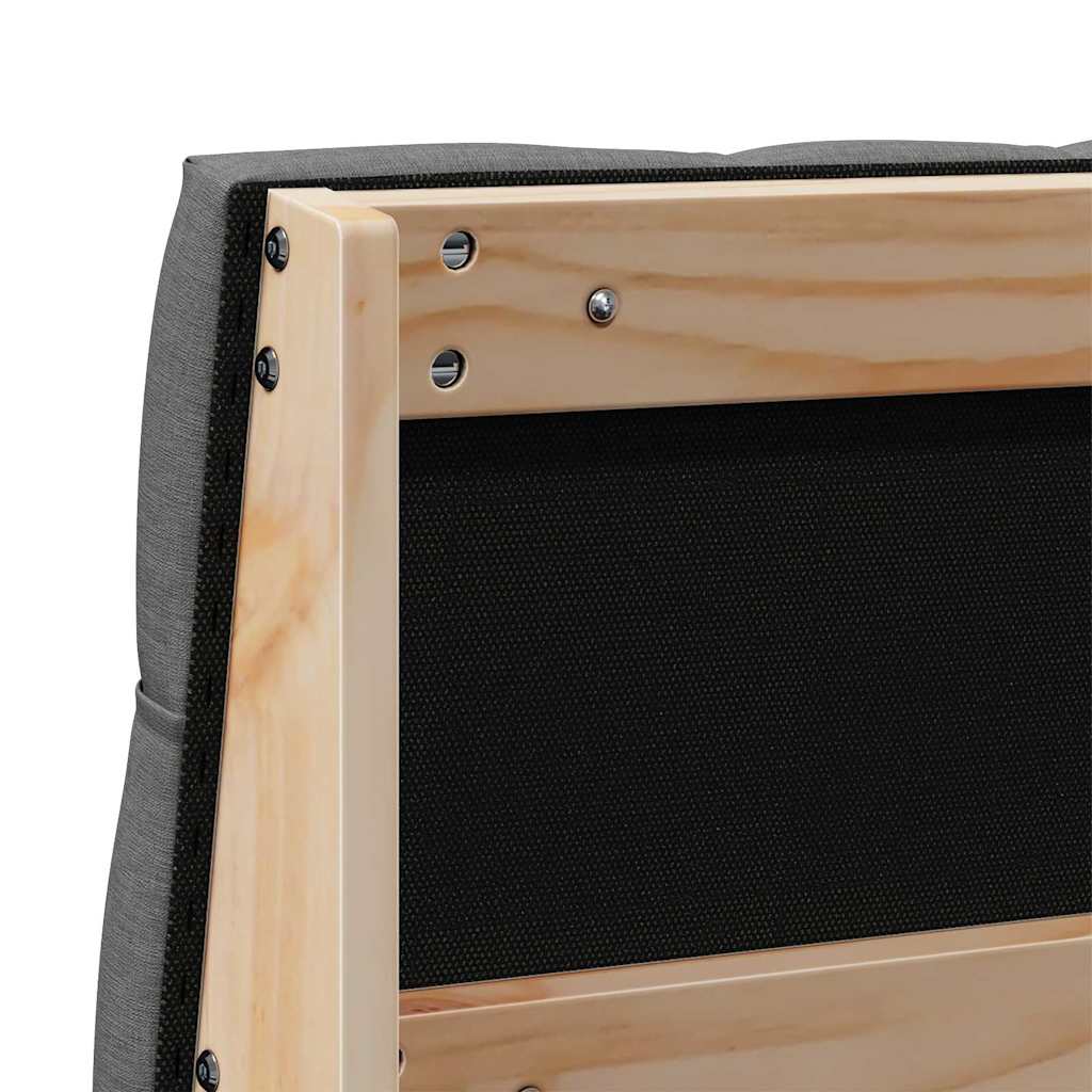 vidaXL Ταπετσαρισμένο κεφαλάρι Σκούρο Γκρι 150 cm Στερεά ξυλεία πεύκου