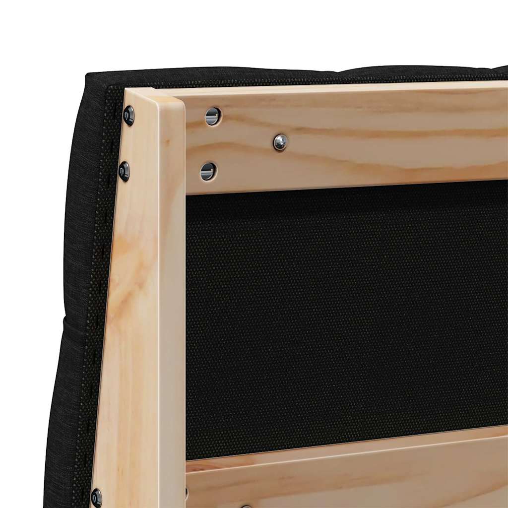 vidaXL Ταπετσαρισμένο κεφαλάρι Μαύρο 150 cm Στερεά ξυλεία πεύκου