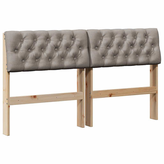 vidaXL Ταπετσαρισμένο κεφαλάρι Taupe 150 cm Στερεά ξυλεία πεύκου