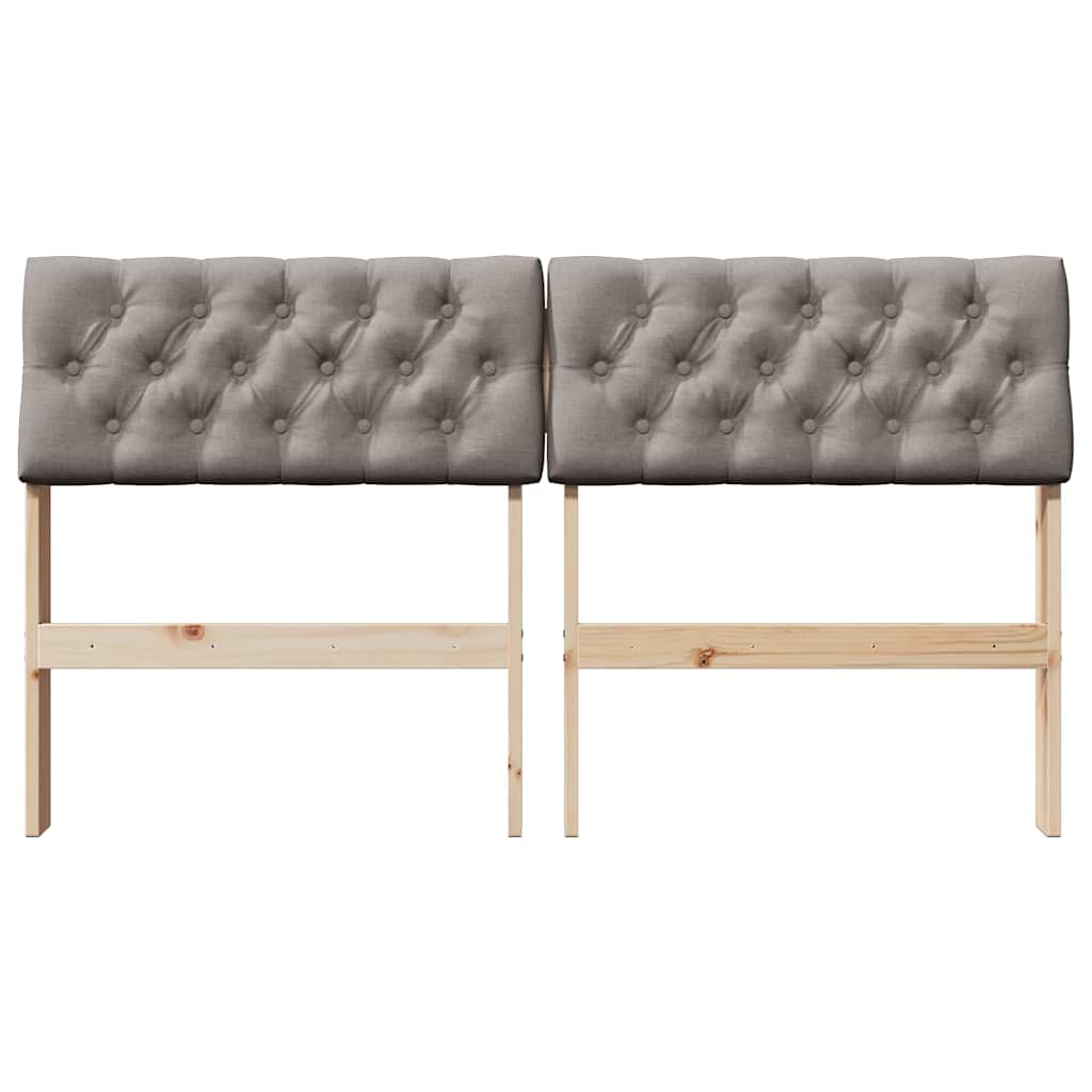 vidaXL Ταπετσαρισμένο κεφαλάρι Taupe 140 cm Στερεά ξυλεία πεύκου