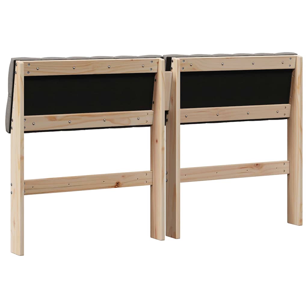 vidaXL Ταπετσαρισμένο κεφαλάρι Taupe 135 cm Στερεά ξυλεία πεύκου