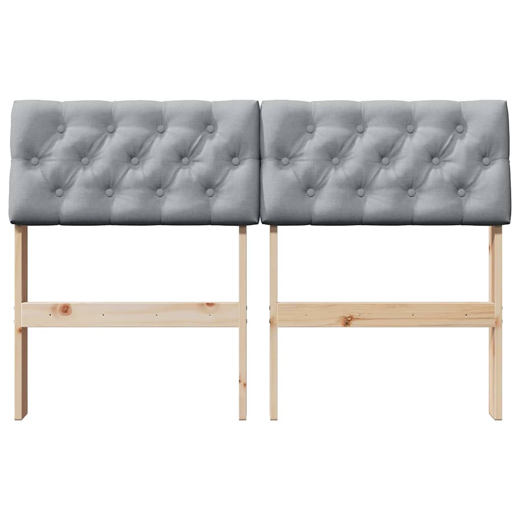 vidaXL Ταπετσαρισμένο κεφαλάρι Ανοιχτό γκρι 120 cm