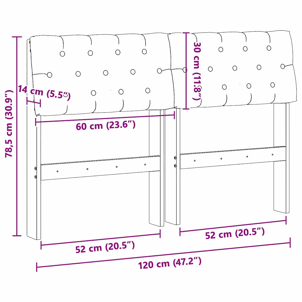 vidaXL Ταπετσαρισμένο κεφαλάρι Taupe 120 cm Στερεά ξυλεία πεύκου