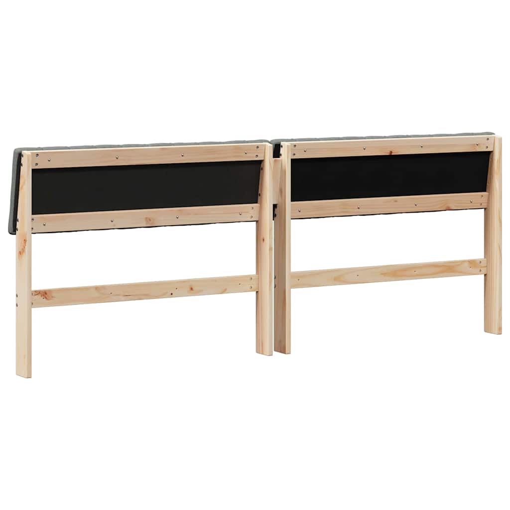 vidaXL Ταπετσαρισμένο κεφαλάρι Σκούρο Γκρι 200 cm Στερεά ξυλεία πεύκου