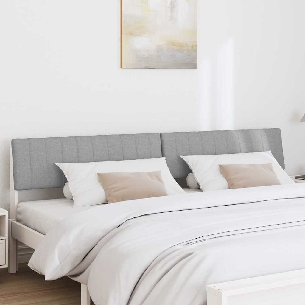 vidaXL Ταπετσαρισμένο κεφαλάρι Ανοιχτό γκρι 200 cm
