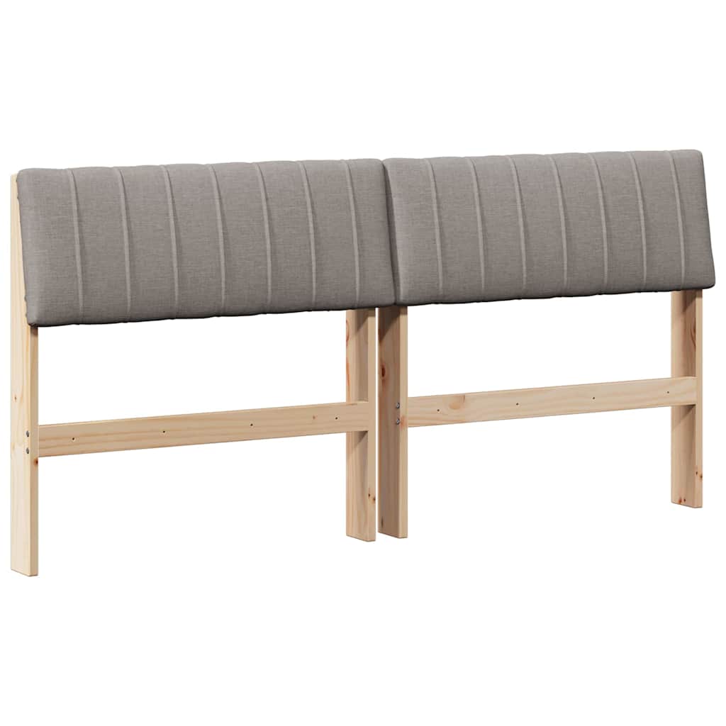 vidaXL Ταπετσαρισμένο κεφαλάρι Taupe 160 cm Στερεά ξυλεία πεύκου
