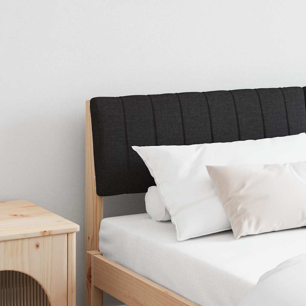 vidaXL Ταπετσαρισμένο κεφαλάρι Μαύρο 150 cm Στερεά ξυλεία πεύκου
