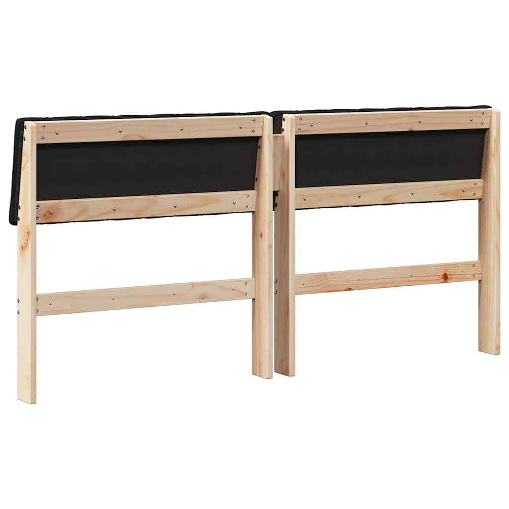 vidaXL Ταπετσαρισμένο κεφαλάρι Μαύρο 150 cm Στερεά ξυλεία πεύκου