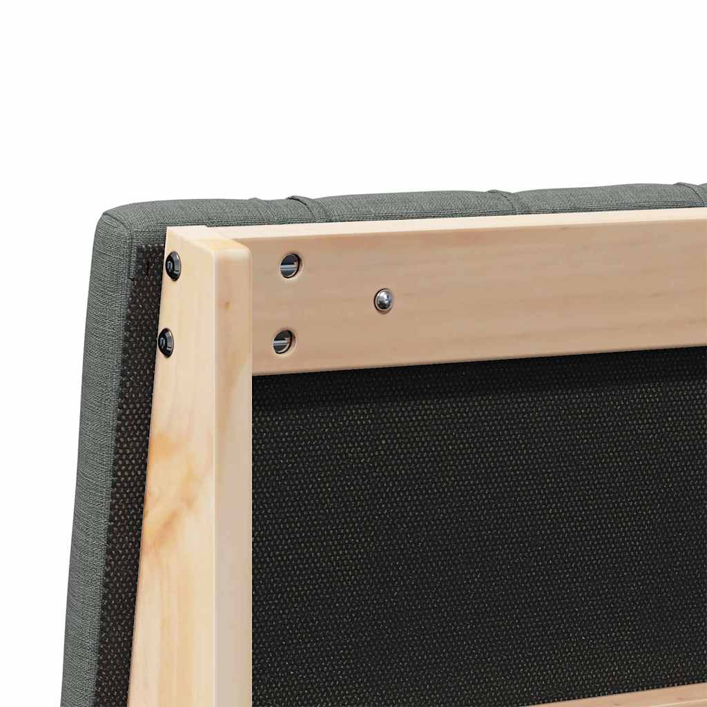 vidaXL Ταπετσαρισμένο κεφαλάρι Σκούρο Γκρι 140 cm Στερεά ξυλεία πεύκου