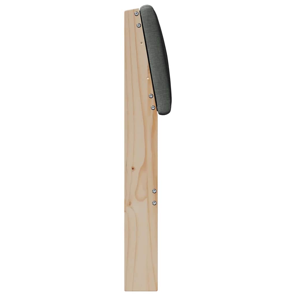 vidaXL Ταπετσαρισμένο κεφαλάρι Σκούρο Γκρι 140 cm Στερεά ξυλεία πεύκου