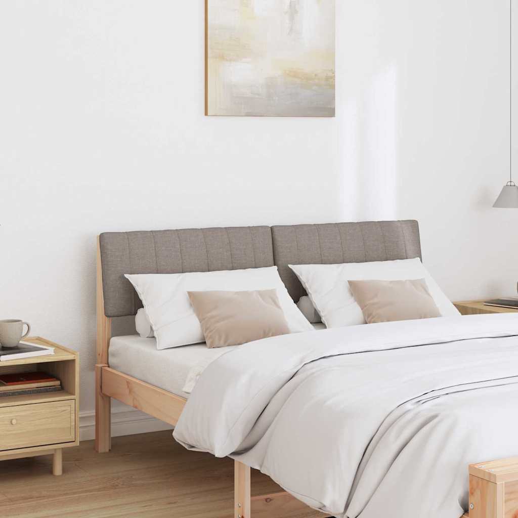 vidaXL Ταπετσαρισμένο κεφαλάρι Taupe 135 cm Στερεά ξυλεία πεύκου