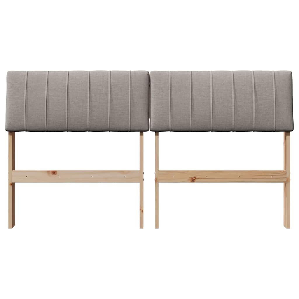 vidaXL Ταπετσαρισμένο κεφαλάρι Taupe 135 cm Στερεά ξυλεία πεύκου