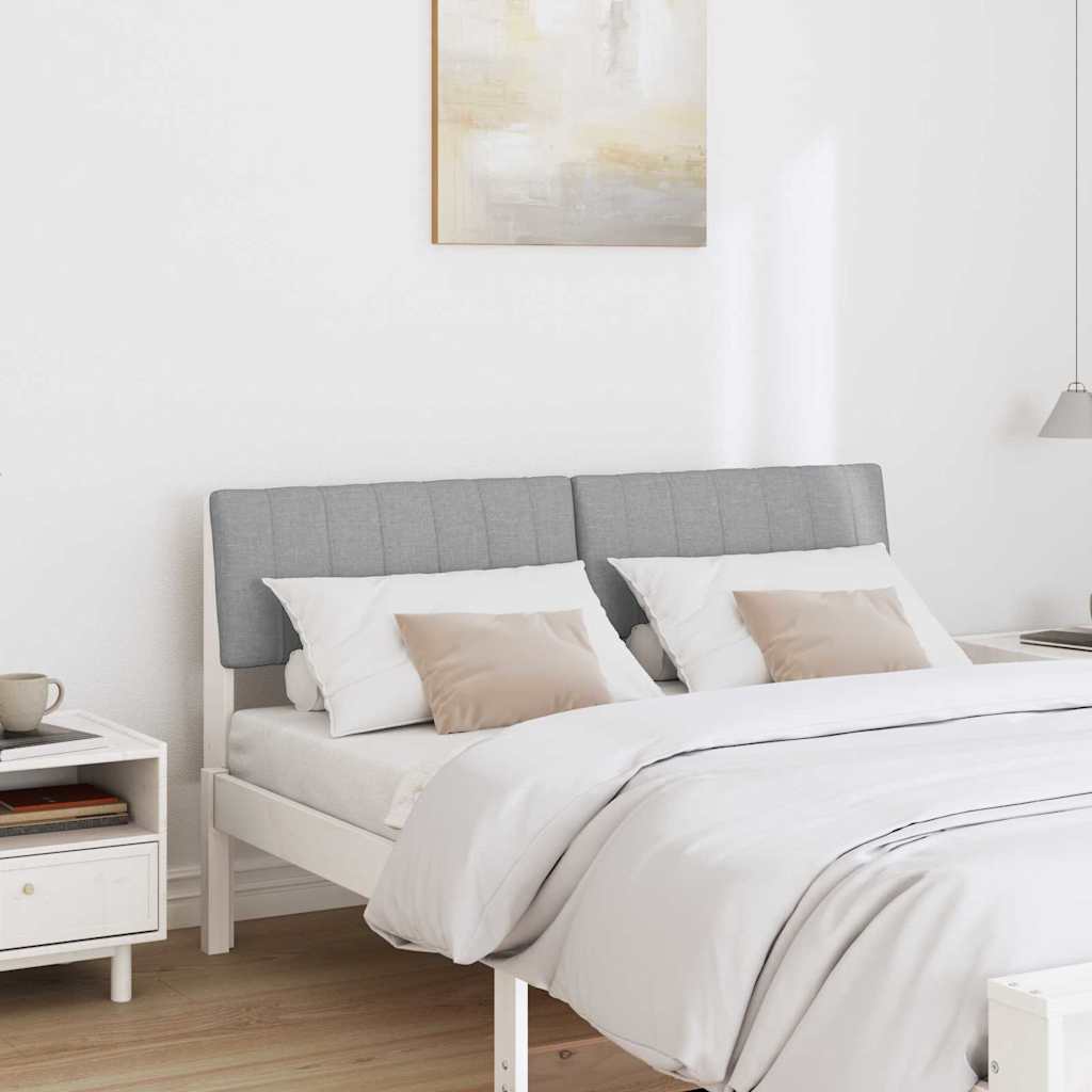 vidaXL Ταπετσαρισμένο κεφαλάρι Ανοιχτό γκρι 135 cm