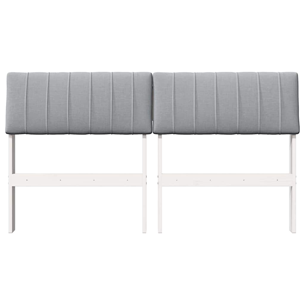 vidaXL Ταπετσαρισμένο κεφαλάρι Ανοιχτό γκρι 135 cm