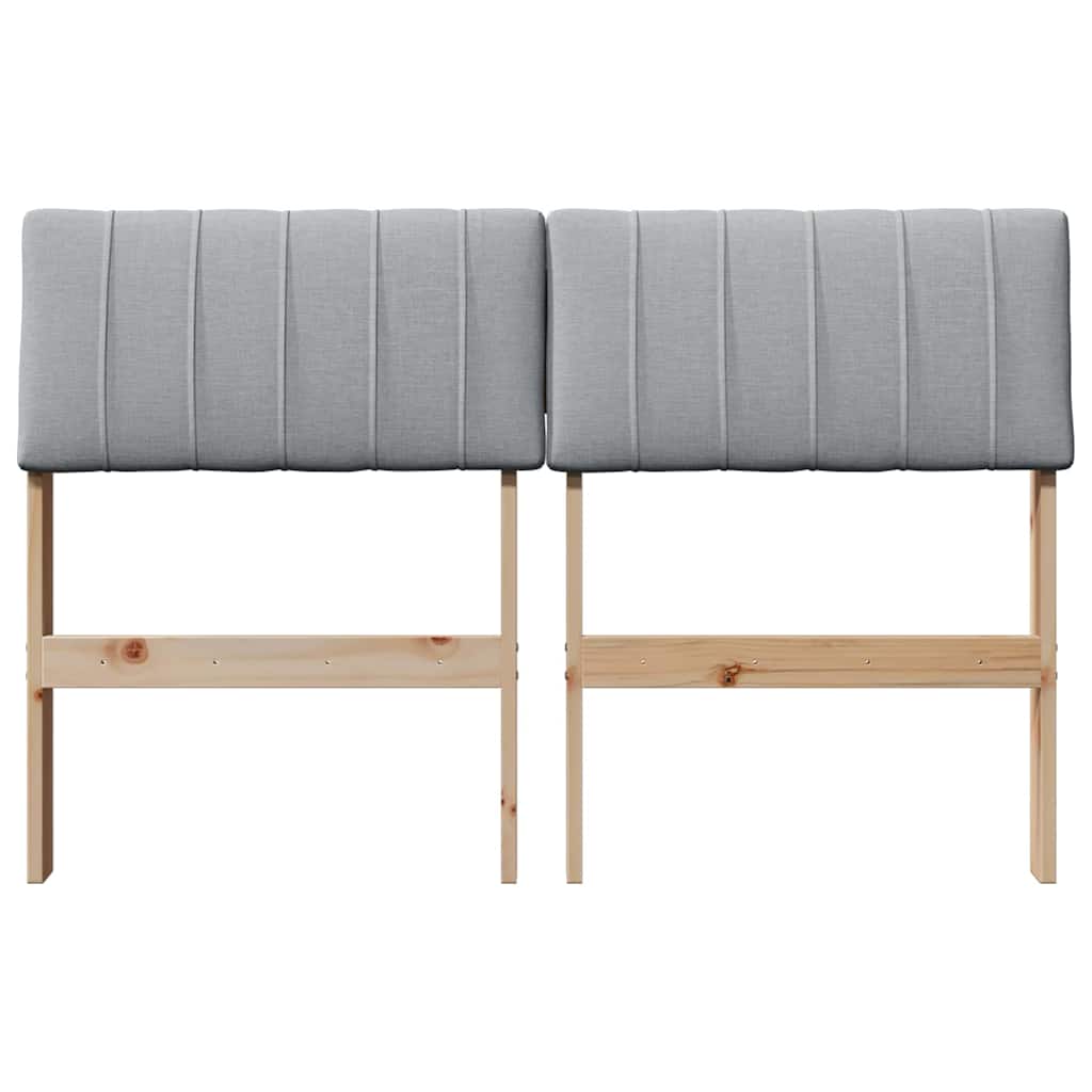 vidaXL Ταπετσαρισμένο κεφαλάρι Ανοιχτό γκρι 120 cm