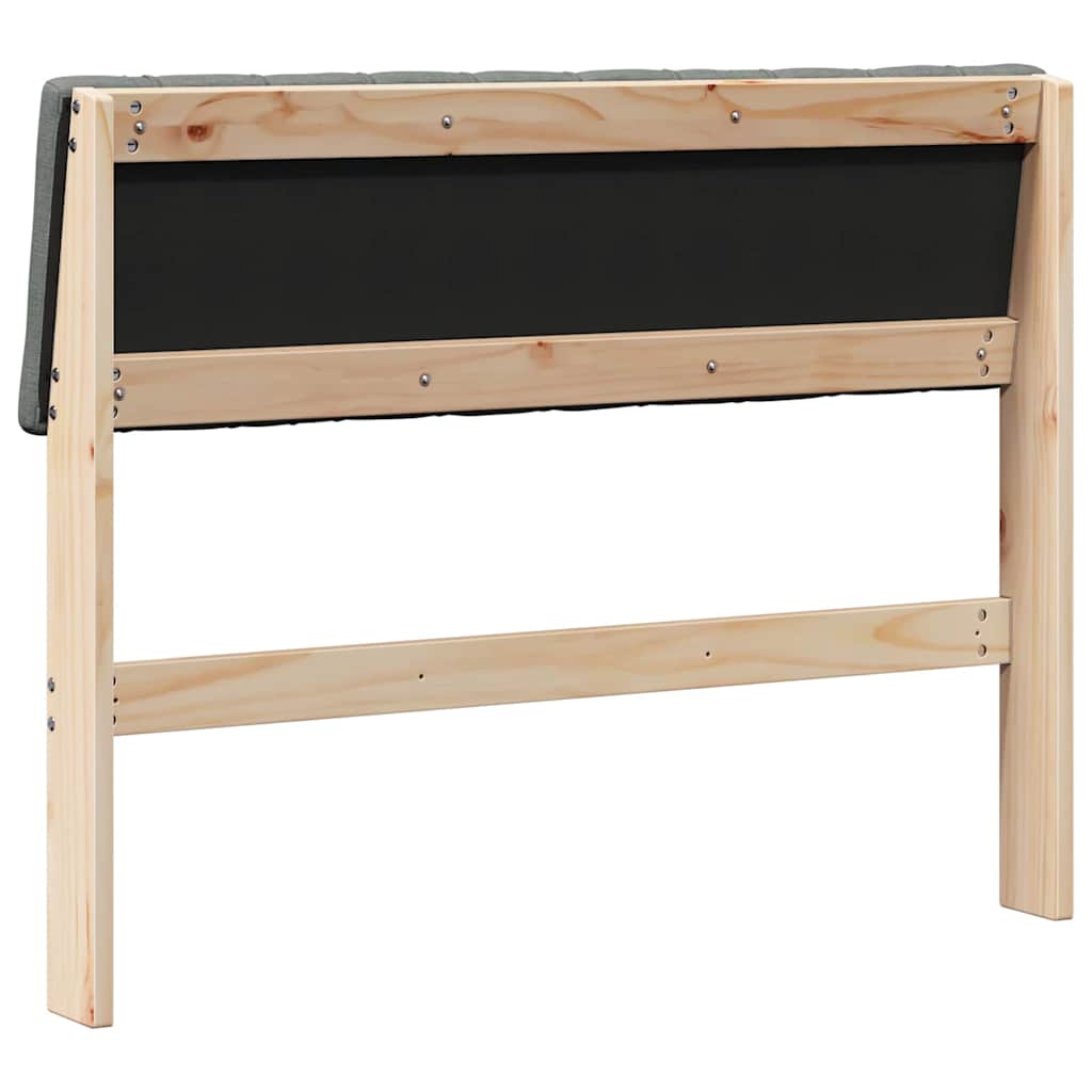 vidaXL Ταπετσαρισμένο κεφαλάρι Σκούρο Γκρι 100 cm Στερεά ξυλεία πεύκου