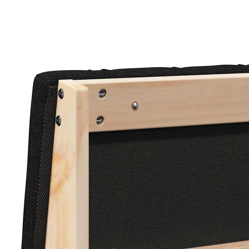 vidaXL Ταπετσαρισμένο κεφαλάρι Μαύρο 100 cm Στερεά ξυλεία πεύκου