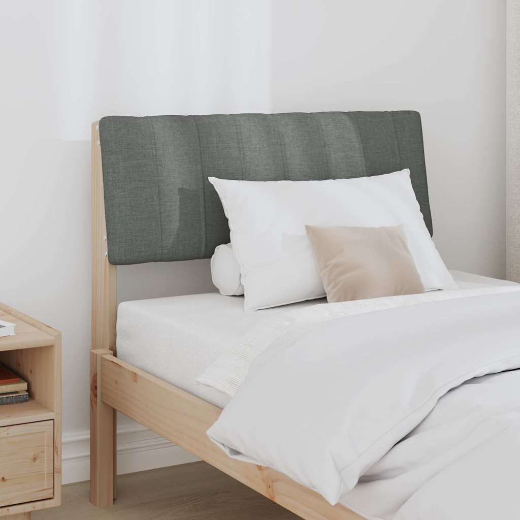 vidaXL Ταπετσαρισμένο κεφαλάρι Σκούρο Γκρι 80 cm Στερεά ξυλεία πεύκου