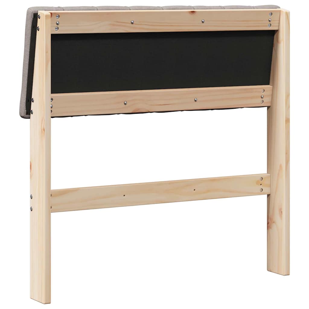 vidaXL Ταπετσαρισμένο κεφαλάρι Taupe 80 cm Στερεά ξυλεία πεύκου