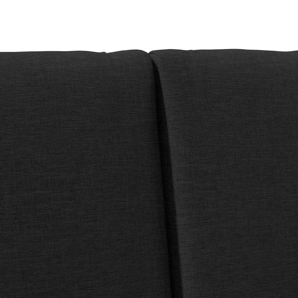 vidaXL Ταπετσαρισμένο κεφαλάρι Μαύρο 200 cm Στερεά ξυλεία πεύκου