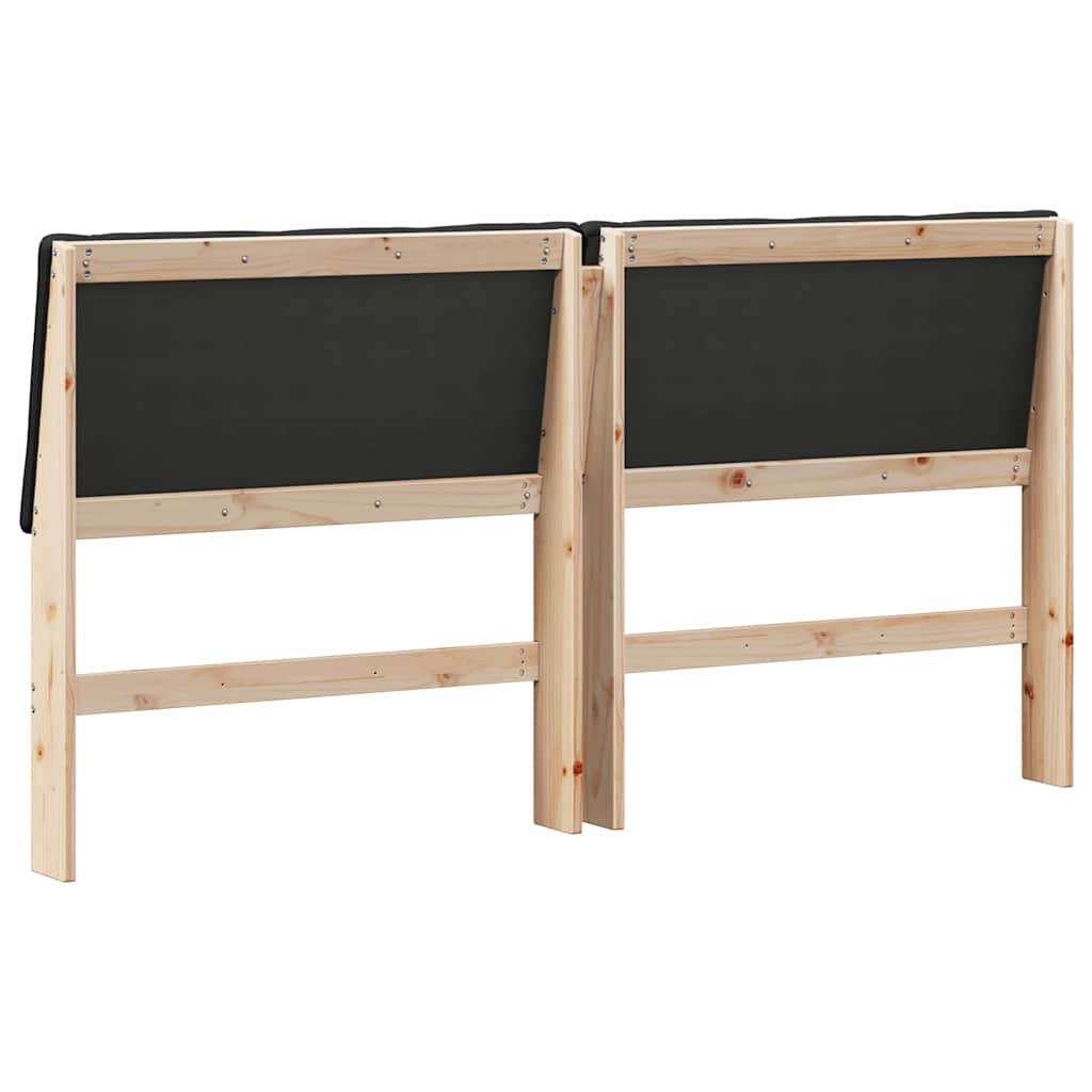 vidaXL Ταπετσαρισμένο κεφαλάρι Μαύρο 200 cm Στερεά ξυλεία πεύκου