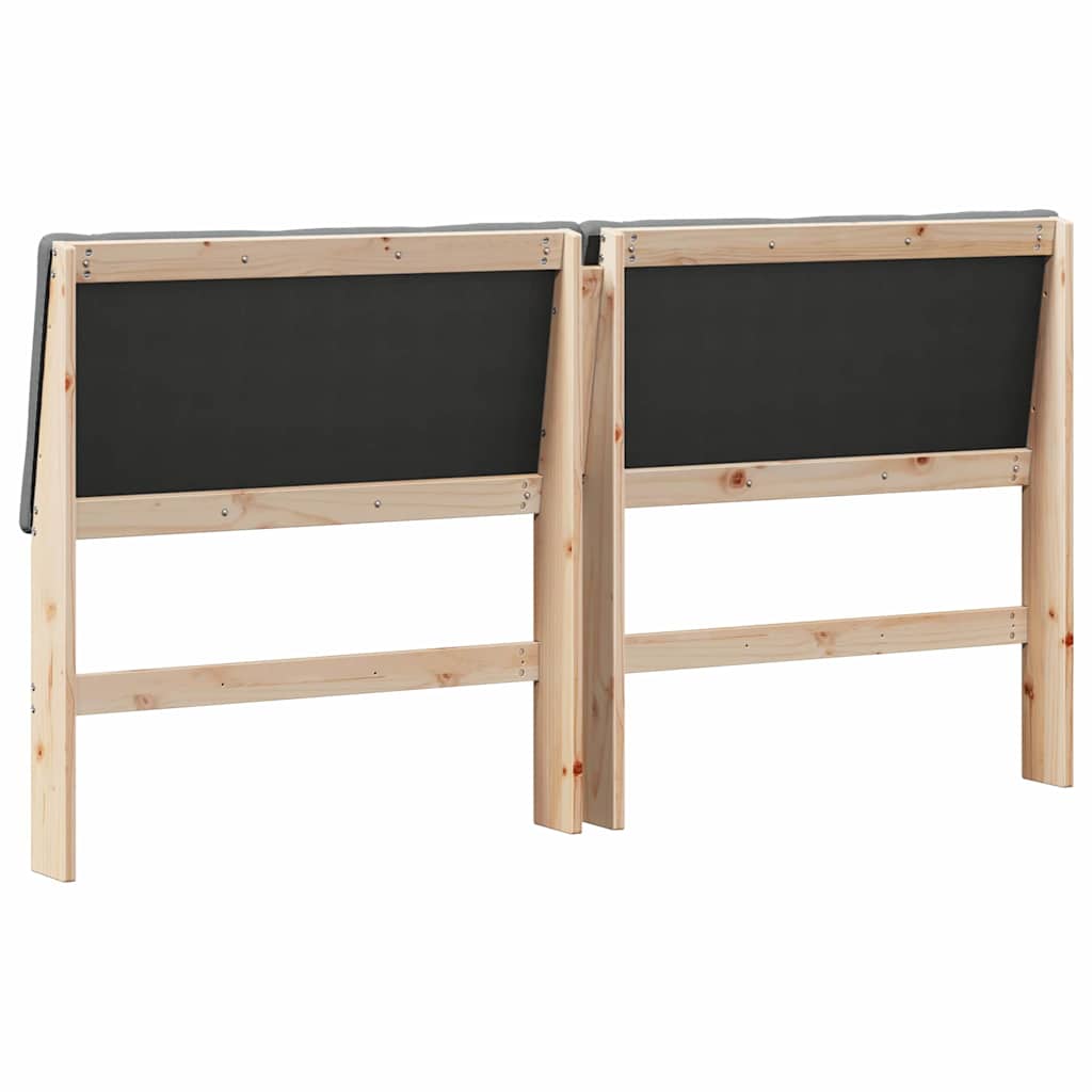 vidaXL Ταπετσαρισμένο κεφαλάρι Σκούρο Γκρι 180 cm Στερεά ξυλεία πεύκου