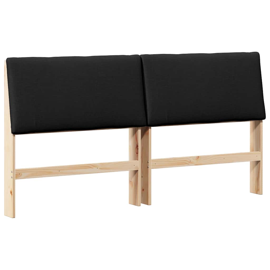 vidaXL Ταπετσαρισμένο κεφαλάρι Μαύρο 180 cm Στερεά ξυλεία πεύκου