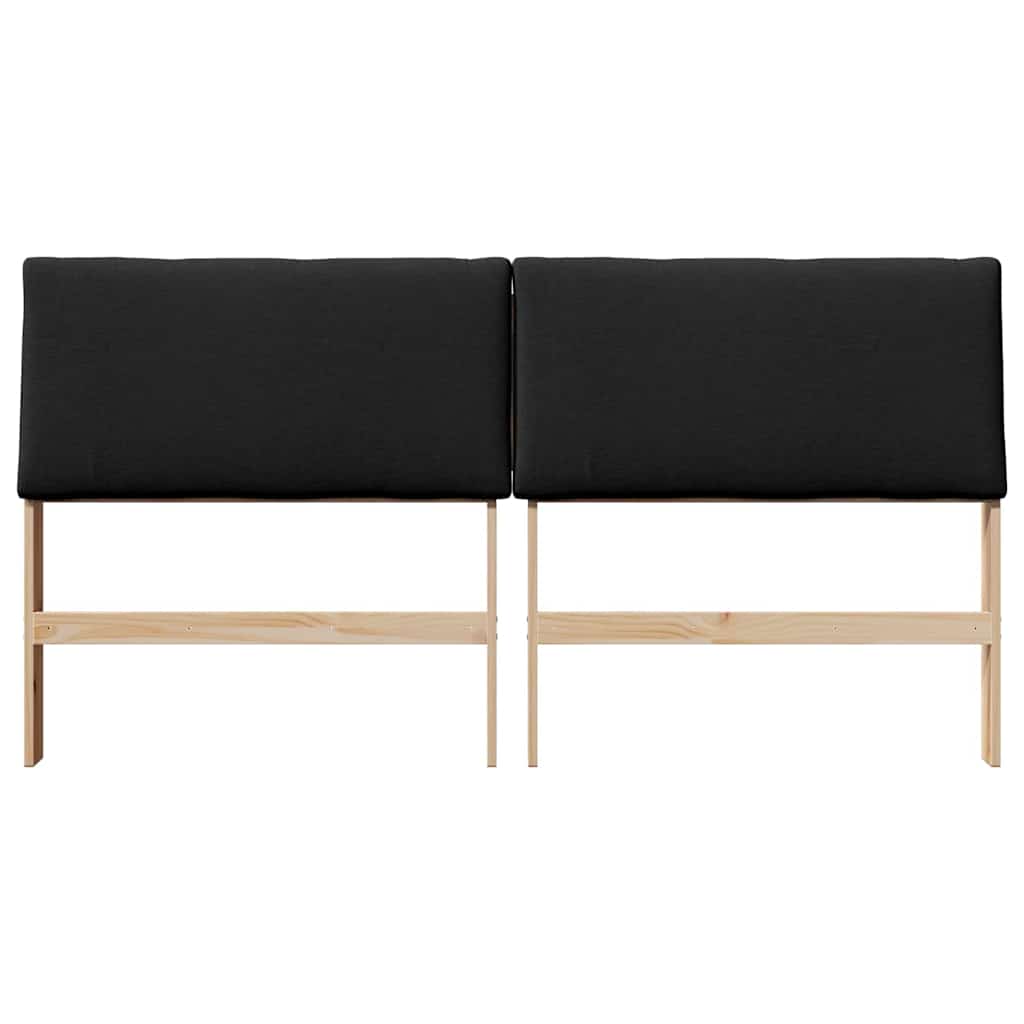 vidaXL Ταπετσαρισμένο κεφαλάρι Μαύρο 180 cm Στερεά ξυλεία πεύκου