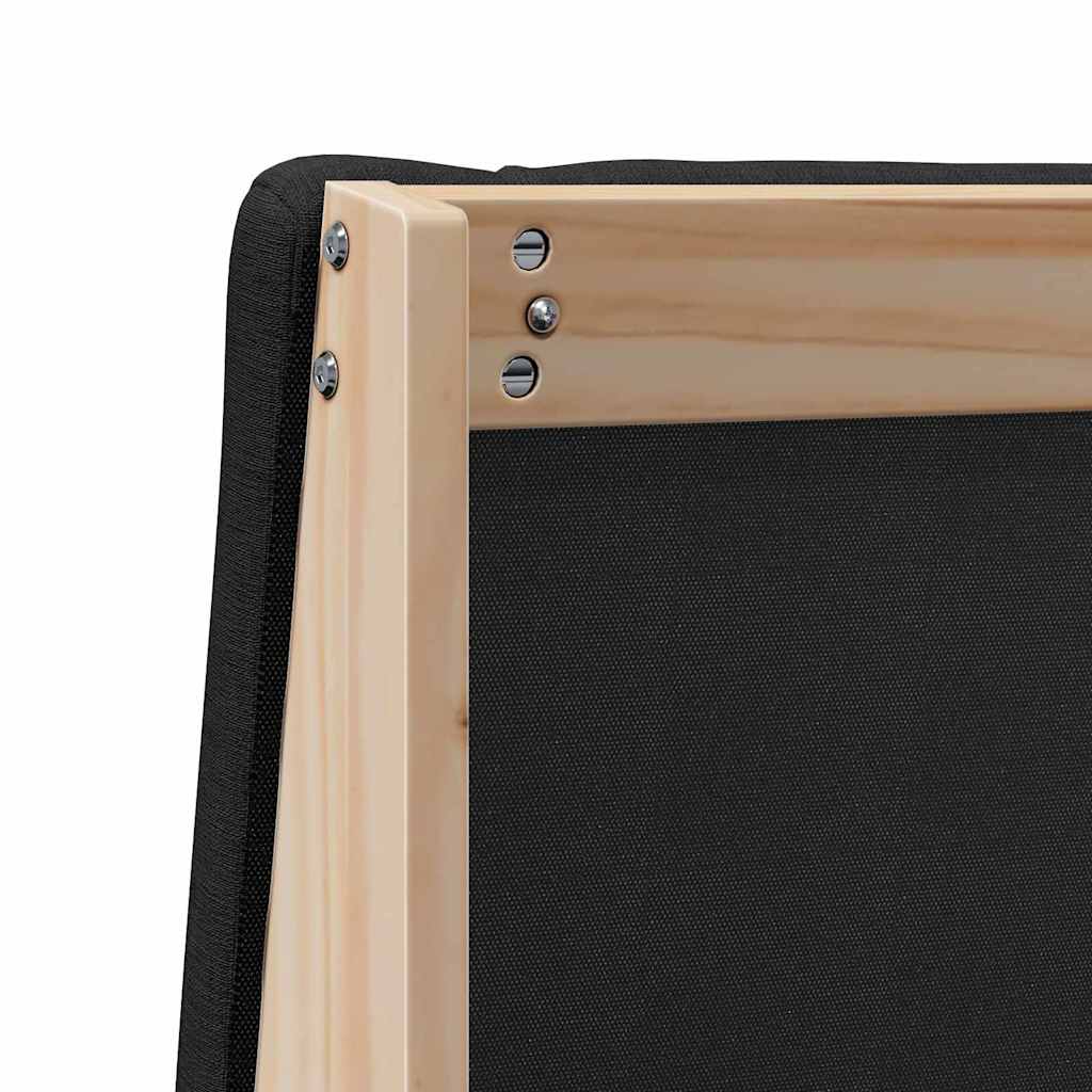 vidaXL Ταπετσαρισμένο κεφαλάρι Μαύρο 140 cm Στερεά ξυλεία πεύκου