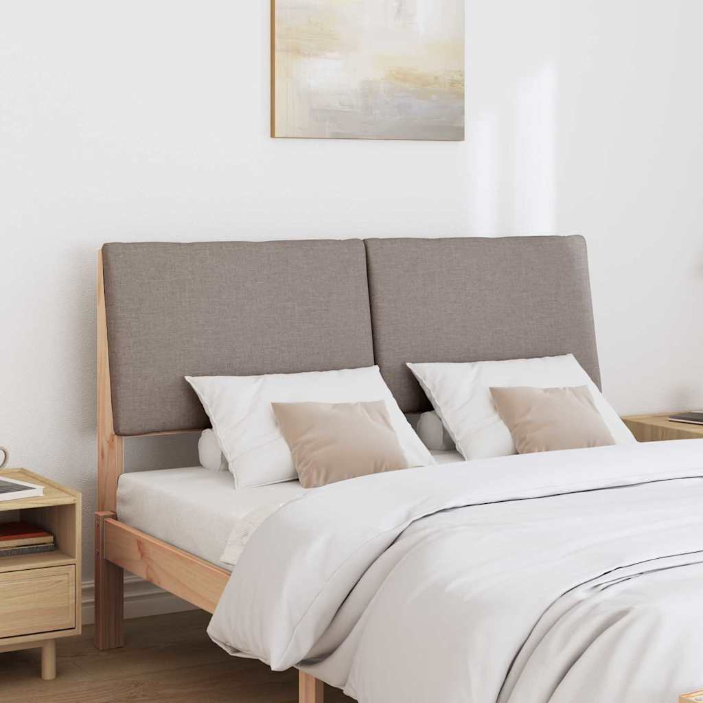 vidaXL Ταπετσαρισμένο κεφαλάρι Taupe 140 cm Στερεά ξυλεία πεύκου