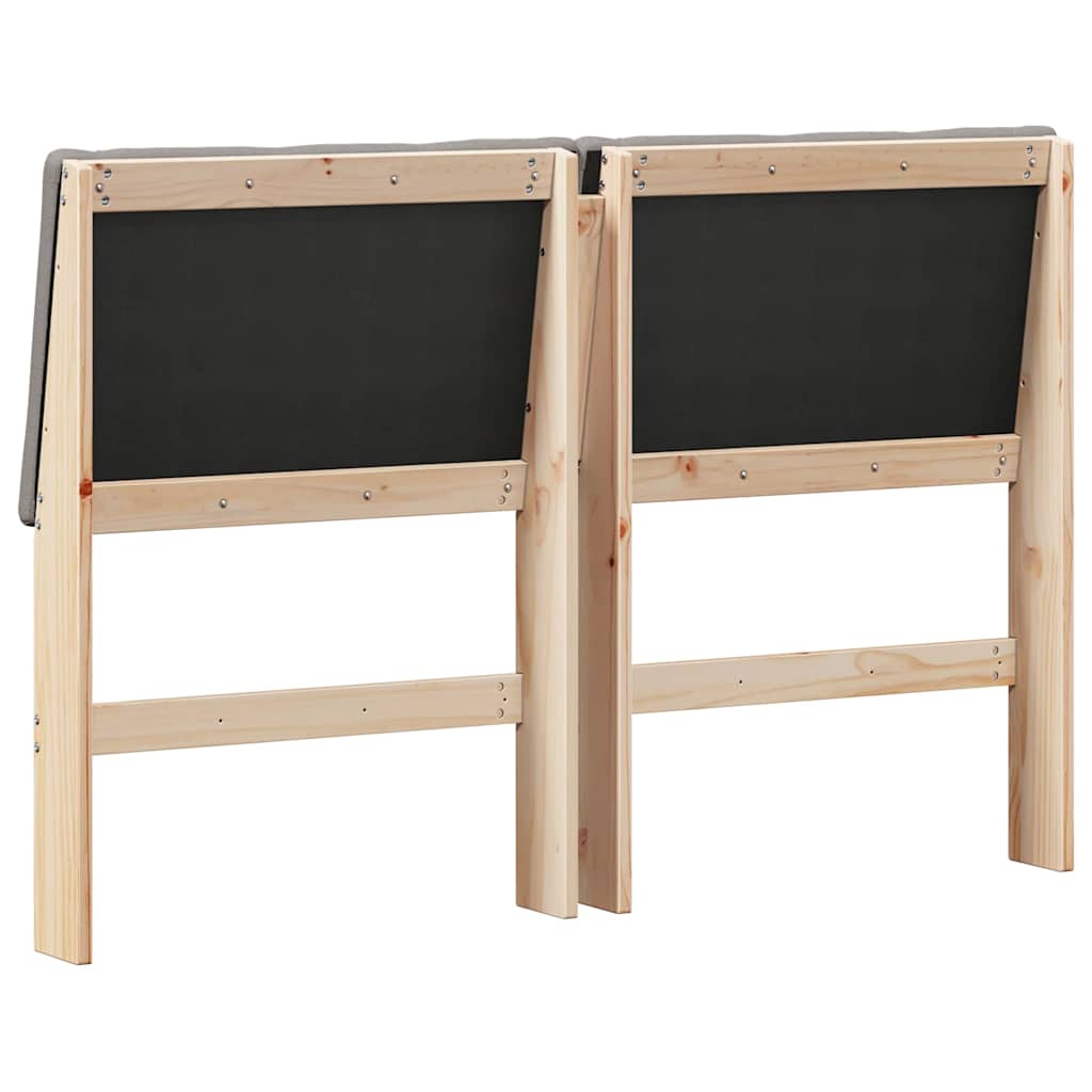 vidaXL Ταπετσαρισμένο κεφαλάρι Taupe 140 cm Στερεά ξυλεία πεύκου