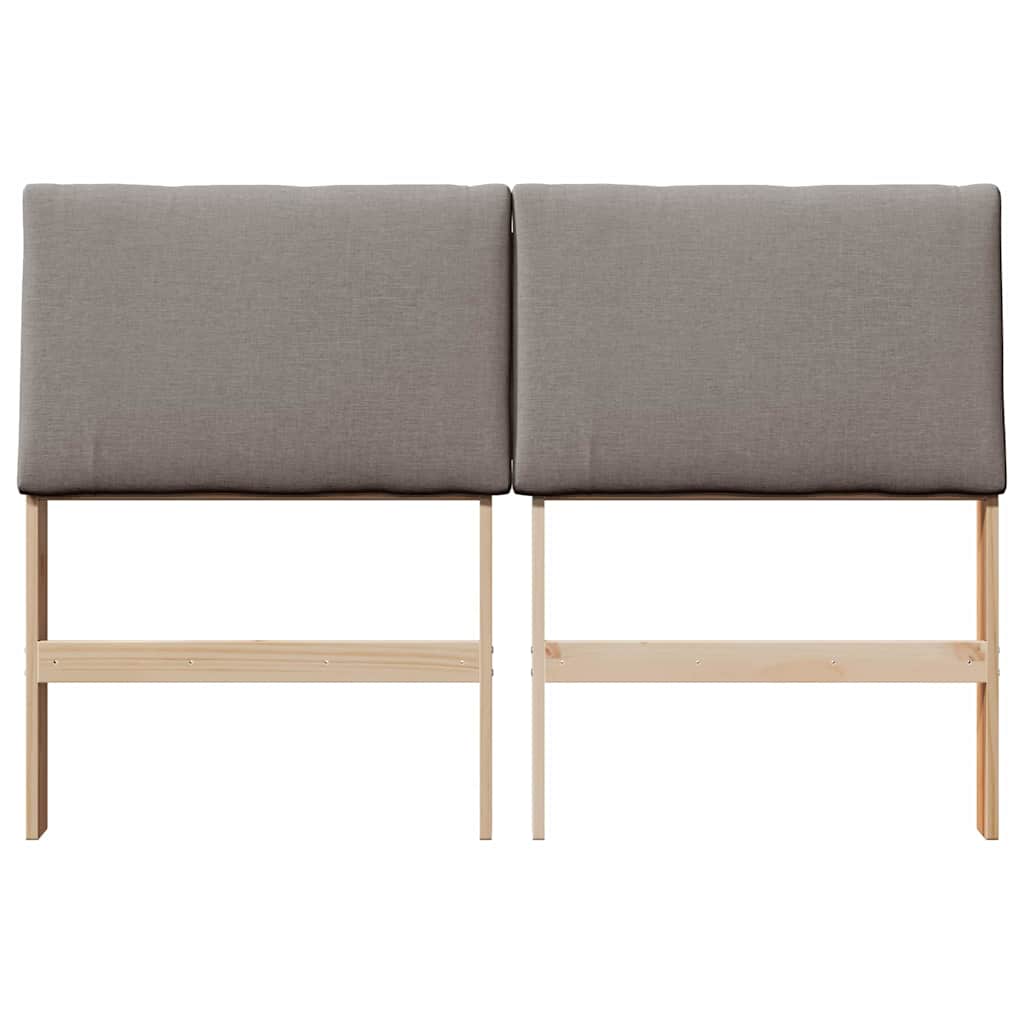 vidaXL Ταπετσαρισμένο κεφαλάρι Taupe 140 cm Στερεά ξυλεία πεύκου