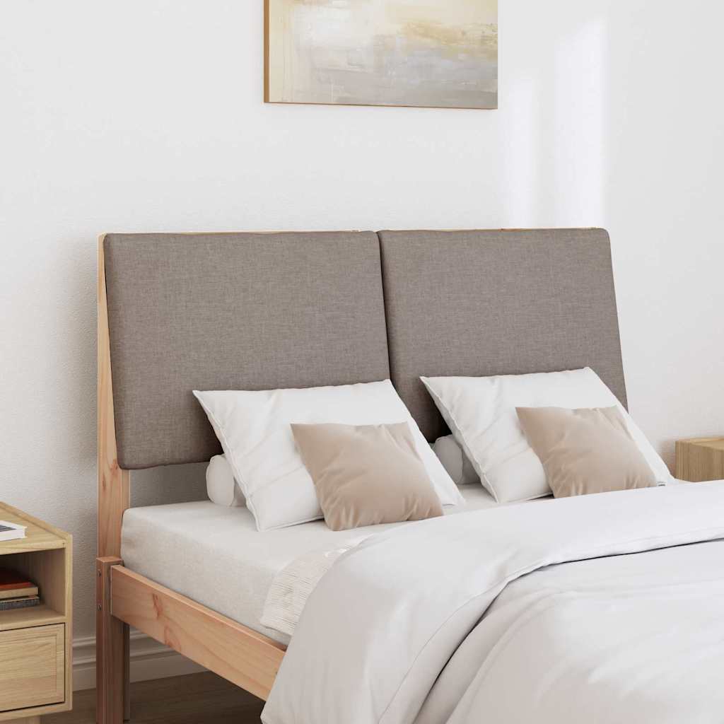 vidaXL Ταπετσαρισμένο κεφαλάρι Taupe 135 cm Στερεά ξυλεία πεύκου